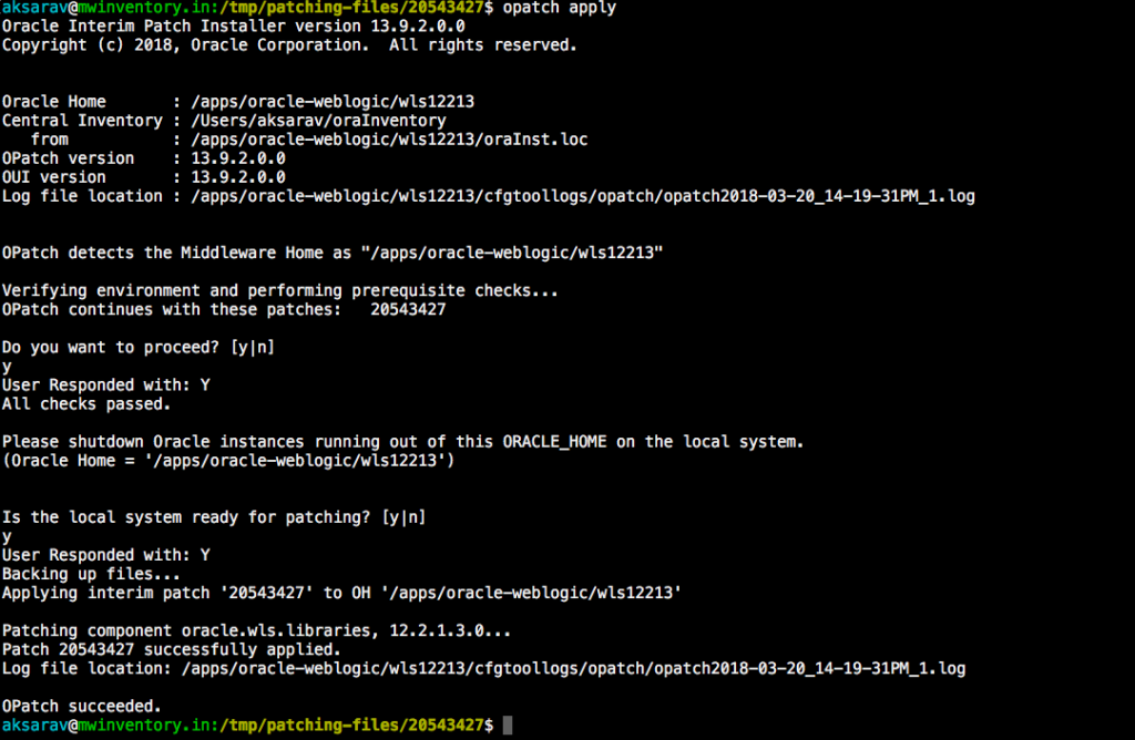 How to download and apply/remove patch in weblogic step by step