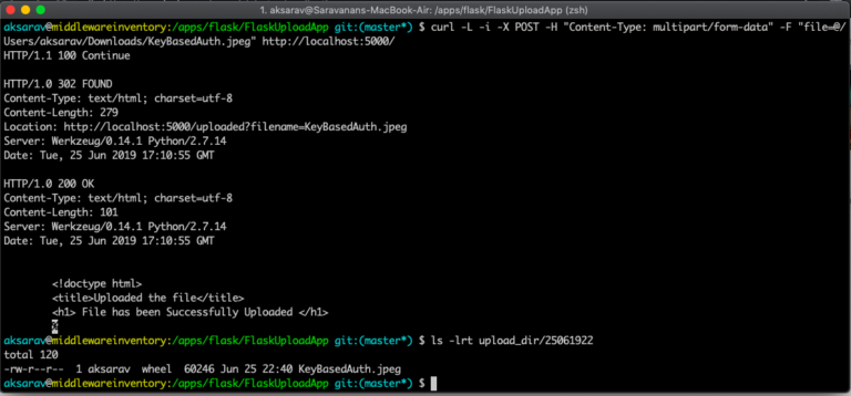 Python Flask application to upload a file - Upload to FileSystem