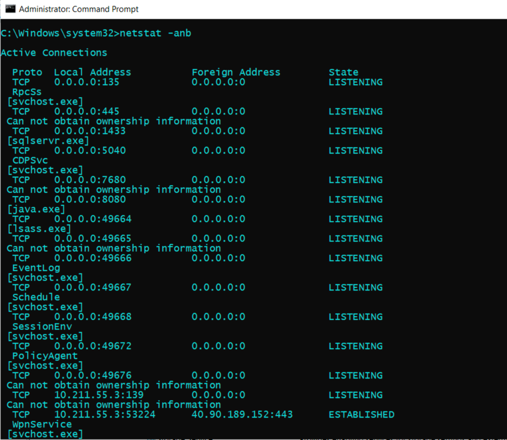 netstat ip address facebook
