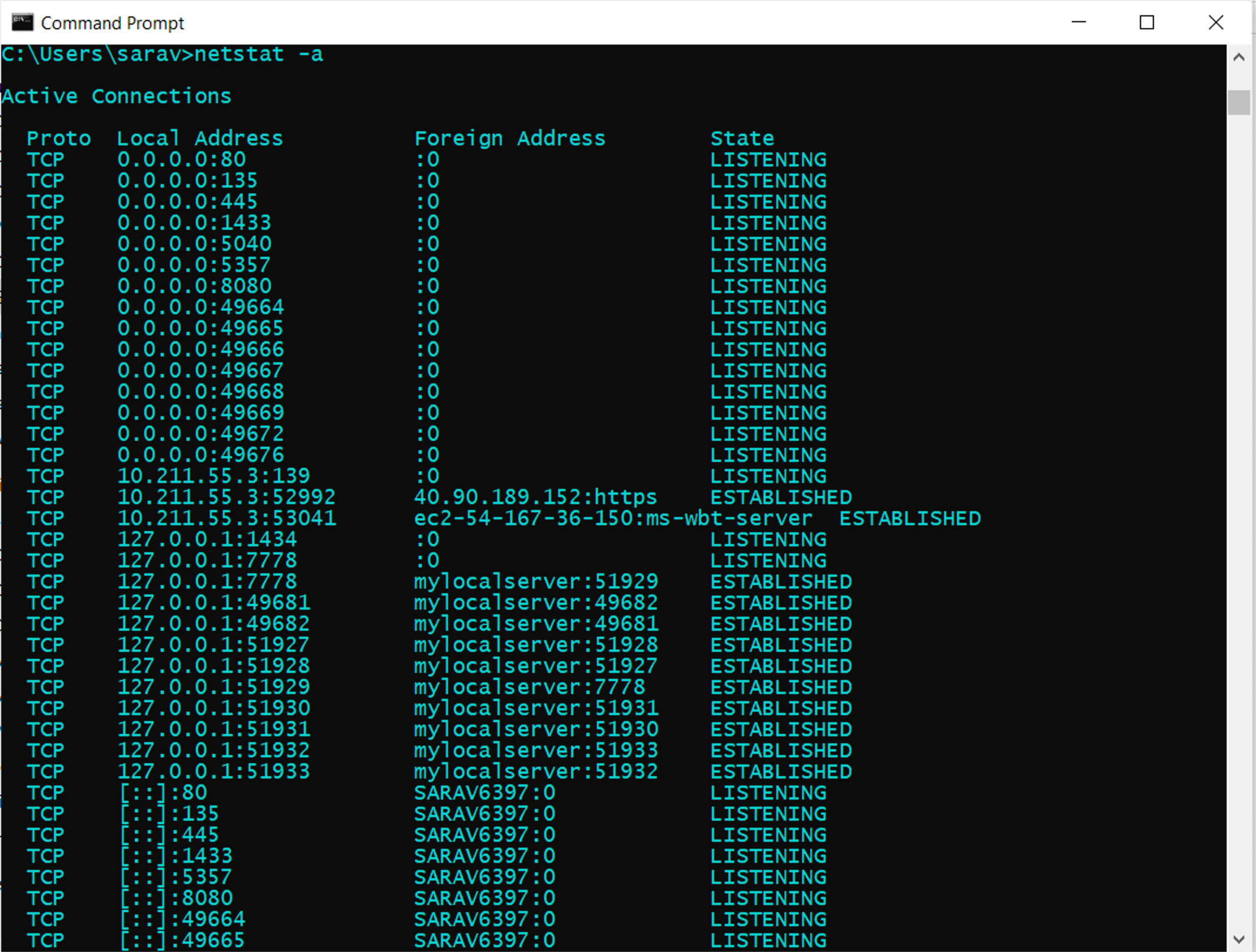 Netstat command windows - Usage and Examples