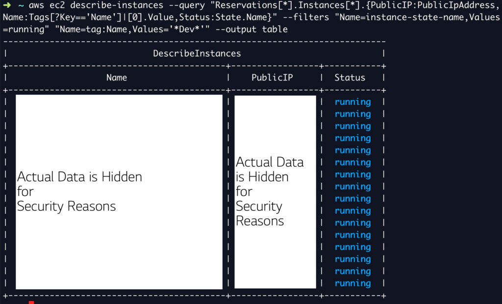 AWS EC2 CLI List Examples Describe instances Devops Junction