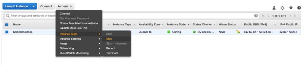 AWS change instance type - From Console or AWS CLI