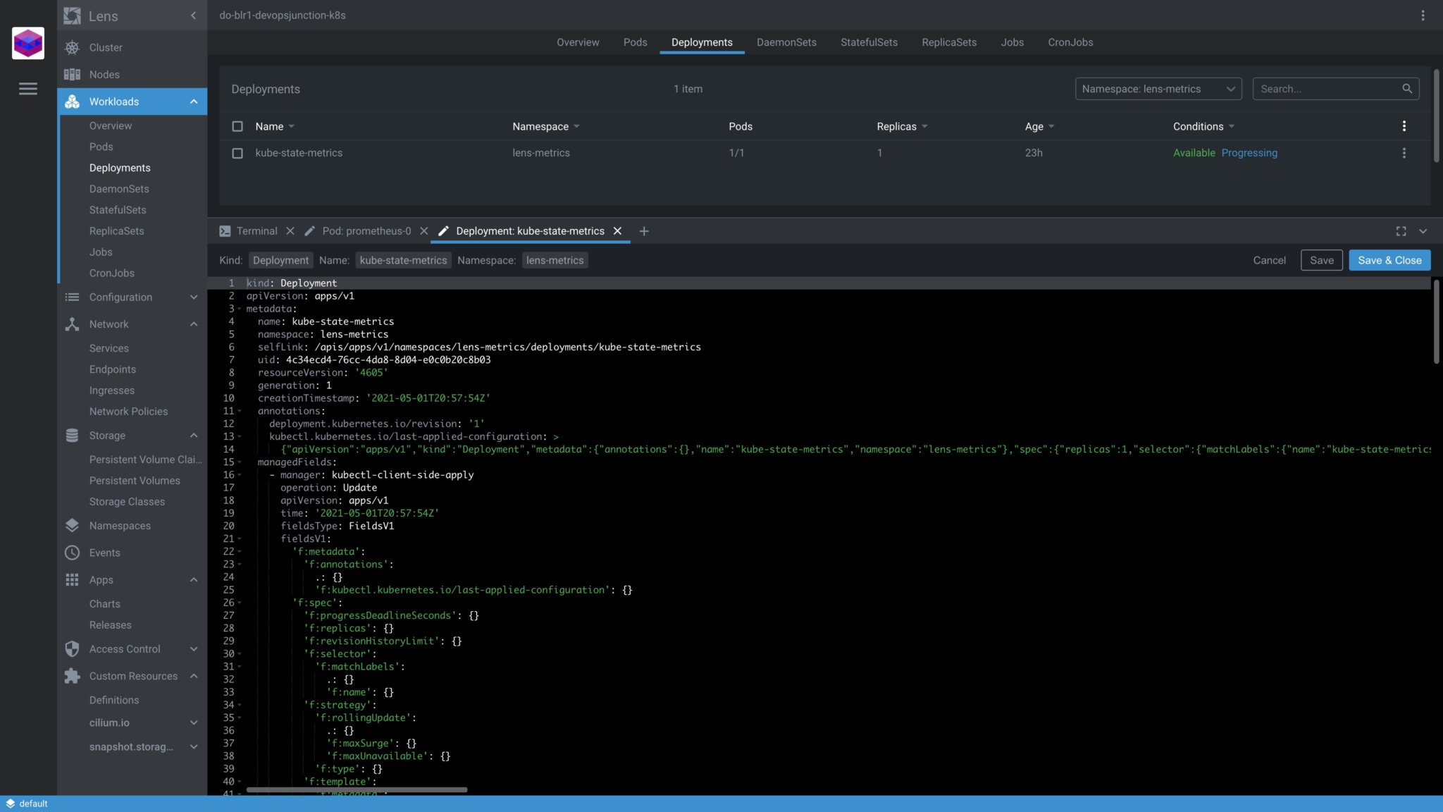 Manage and Monitor with ease Lens IDE Devops Junction