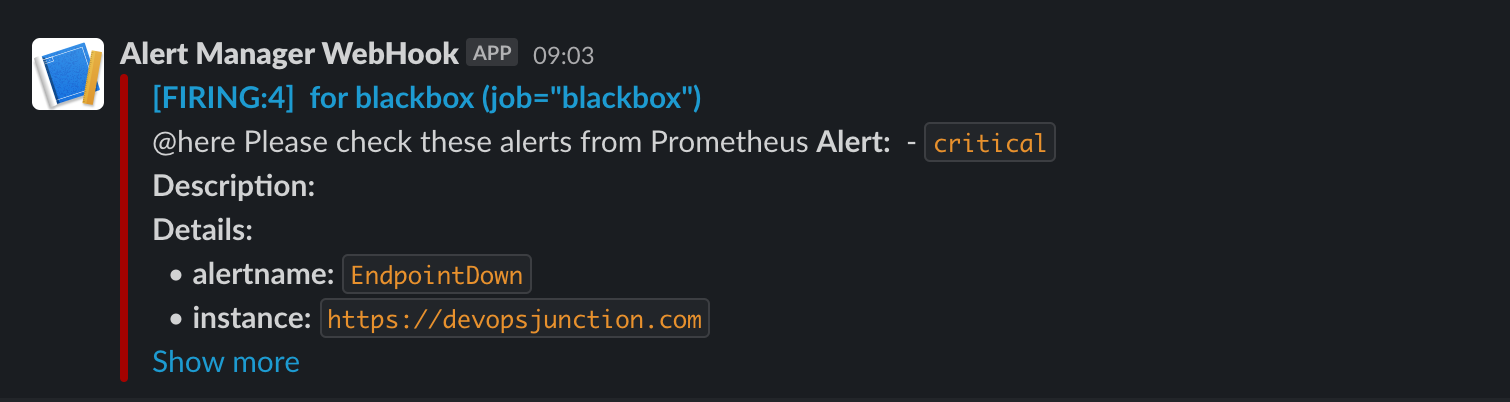 uptime slack alert prometheus