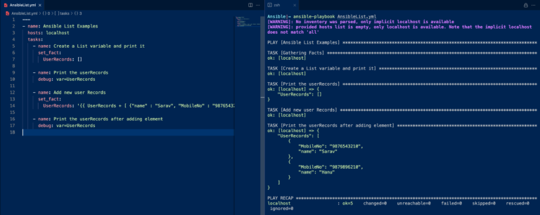 Ansible List Examples - How to create and append items to List